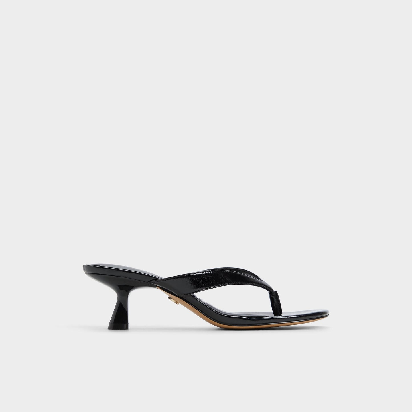 Jump Black Women's Strappy sandals - Heeled flip flop, Kitten heel - Black