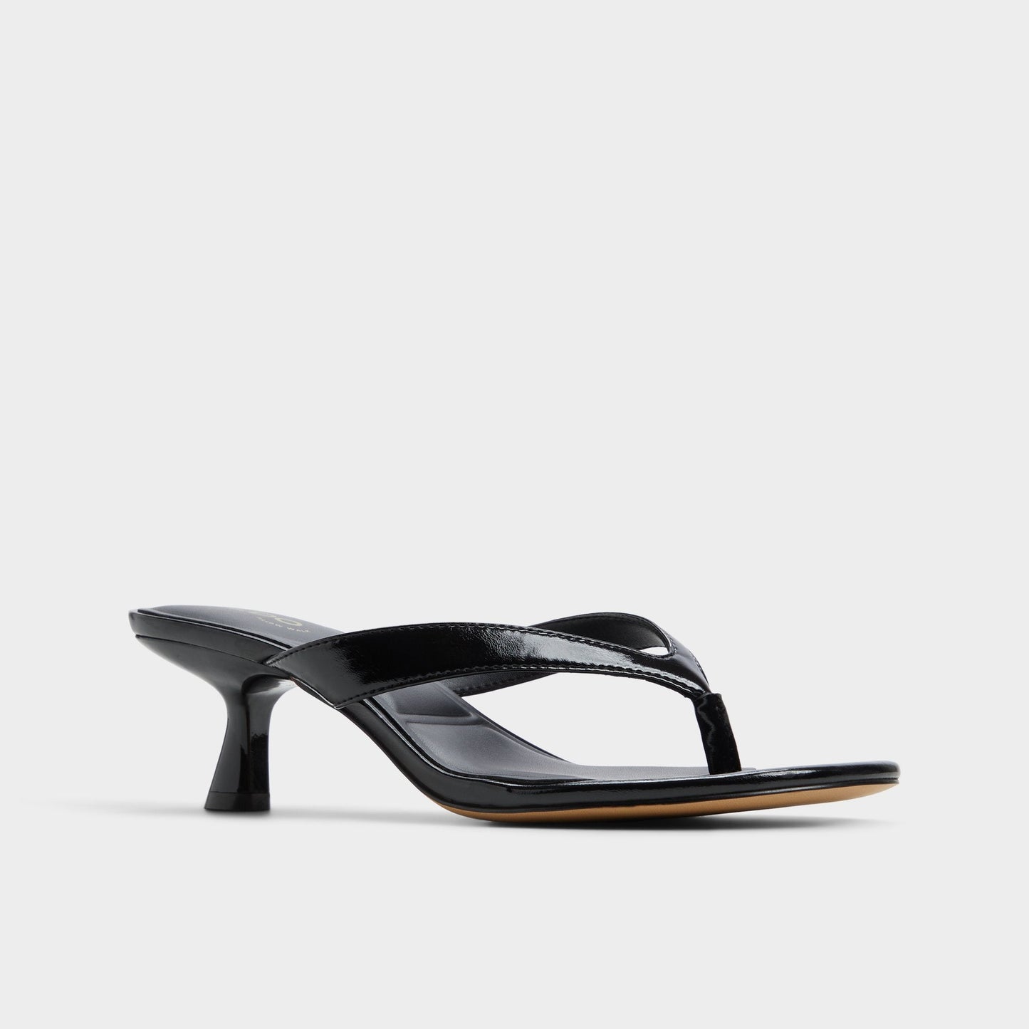 Jump Black Women's Strappy sandals - Heeled flip flop, Kitten heel - Black