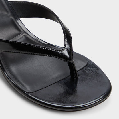 Jump Black Women's Strappy sandals - Heeled flip flop, Kitten heel - Black