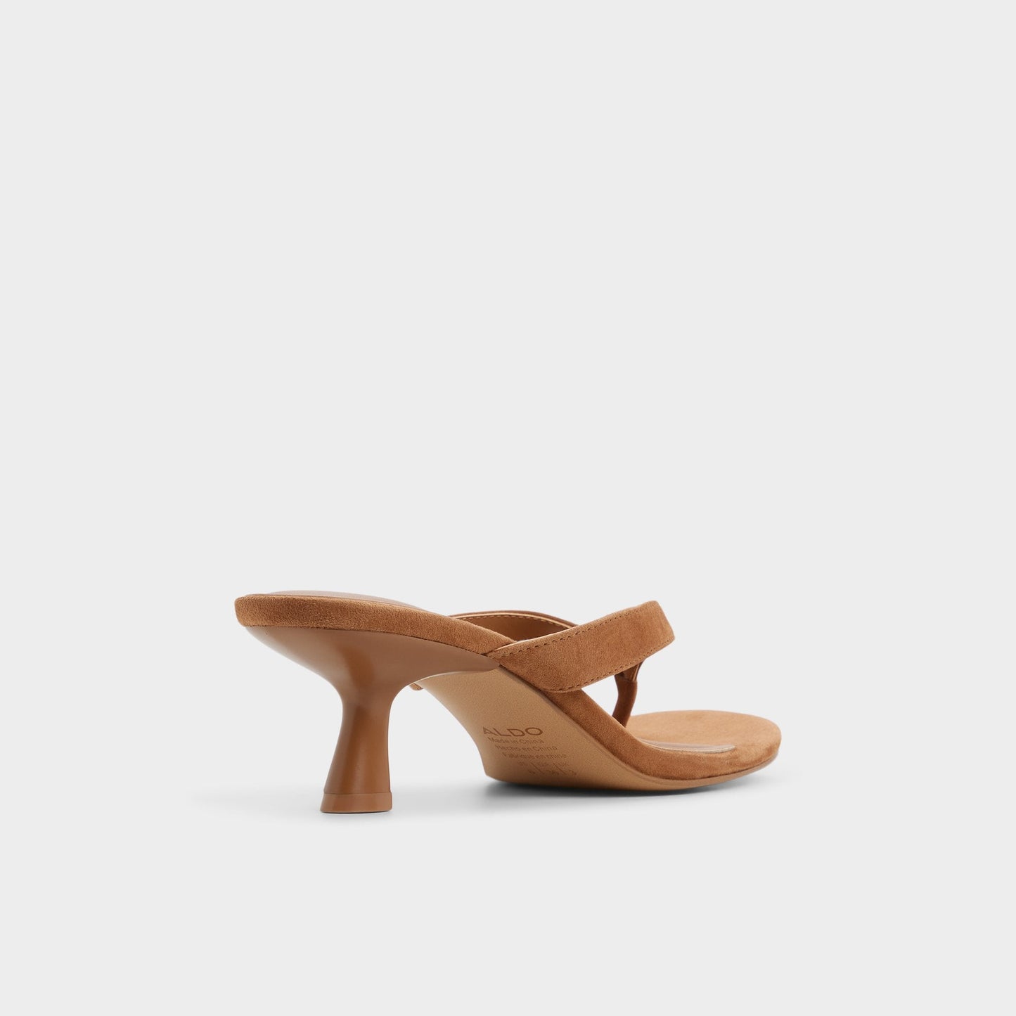 Jump in Medium Brown - Heeled flip flop, Kitten heel - Medium brown