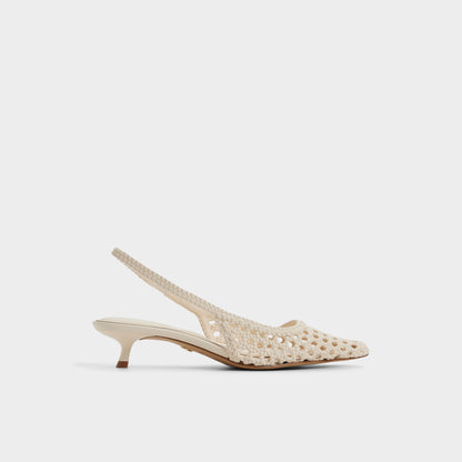 Violettia in Light Beige - Sling back high heel, Kitten heel - Light beige