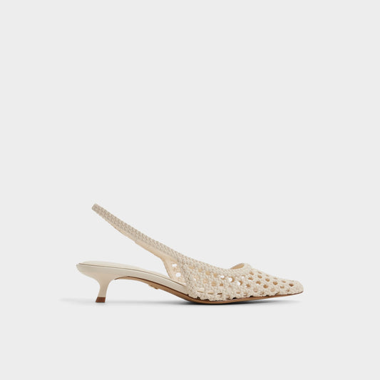 Violettia in Light Beige - Sling back high heel, Kitten heel - Light beige