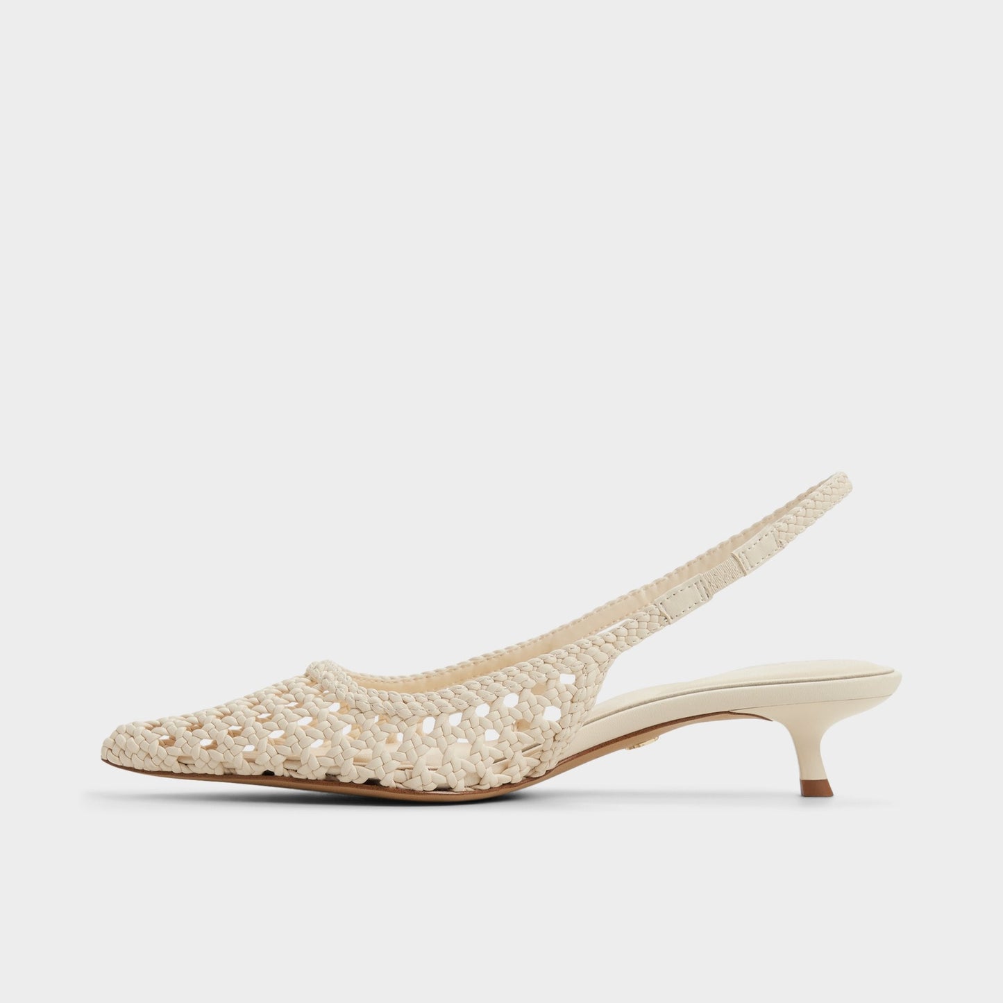 Violettia in Light Beige - Sling back high heel, Kitten heel - Light beige
