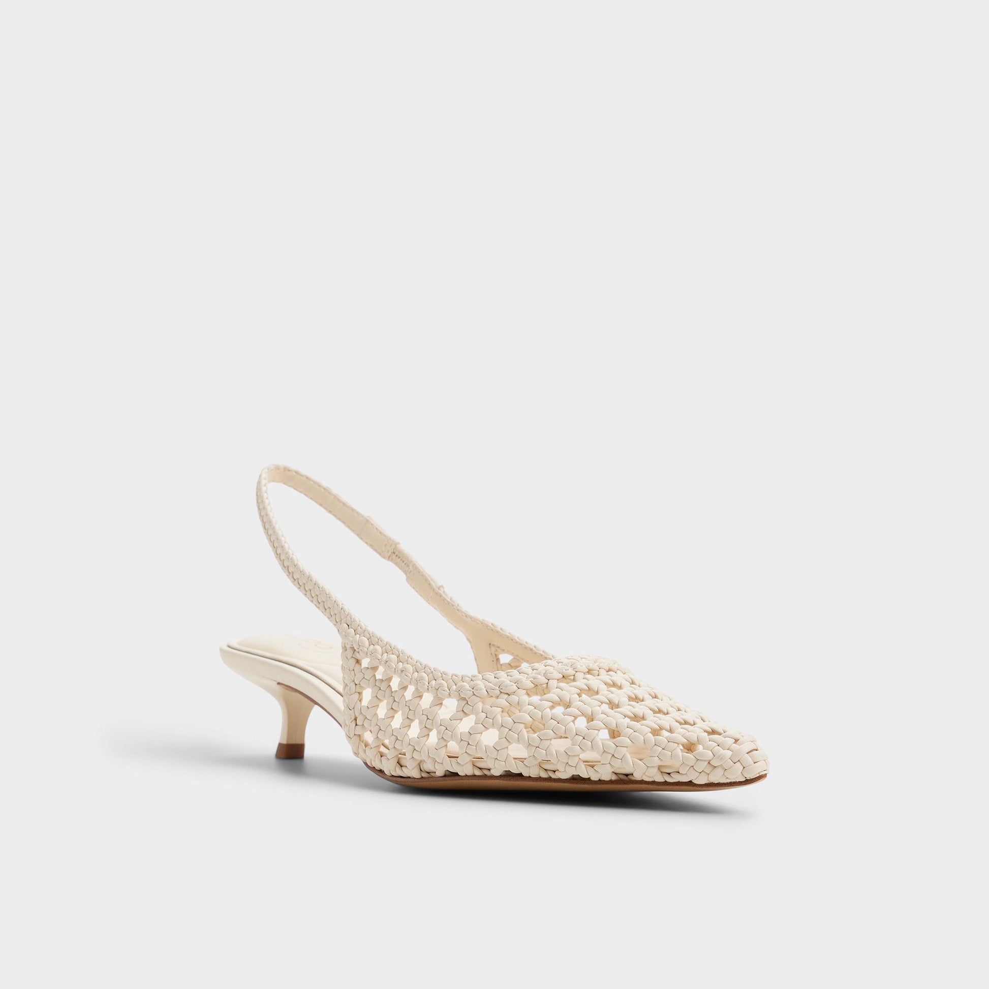 Violettia in Light Beige - Sling back high heel, Kitten heel - Light beige