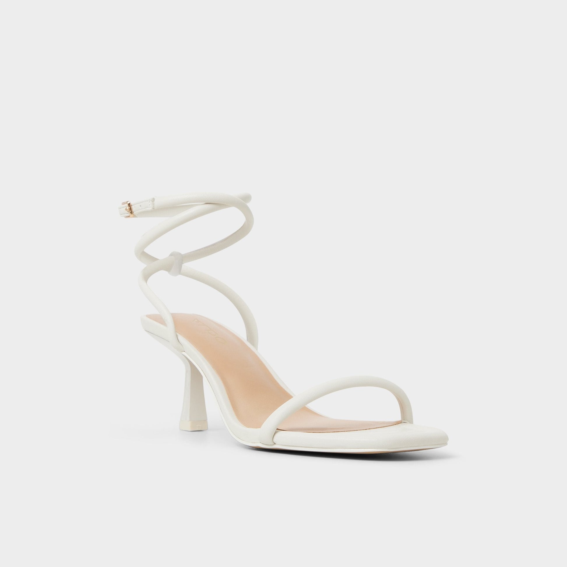 Demmi White Women's Strappy sandals - , Kitten heel - White