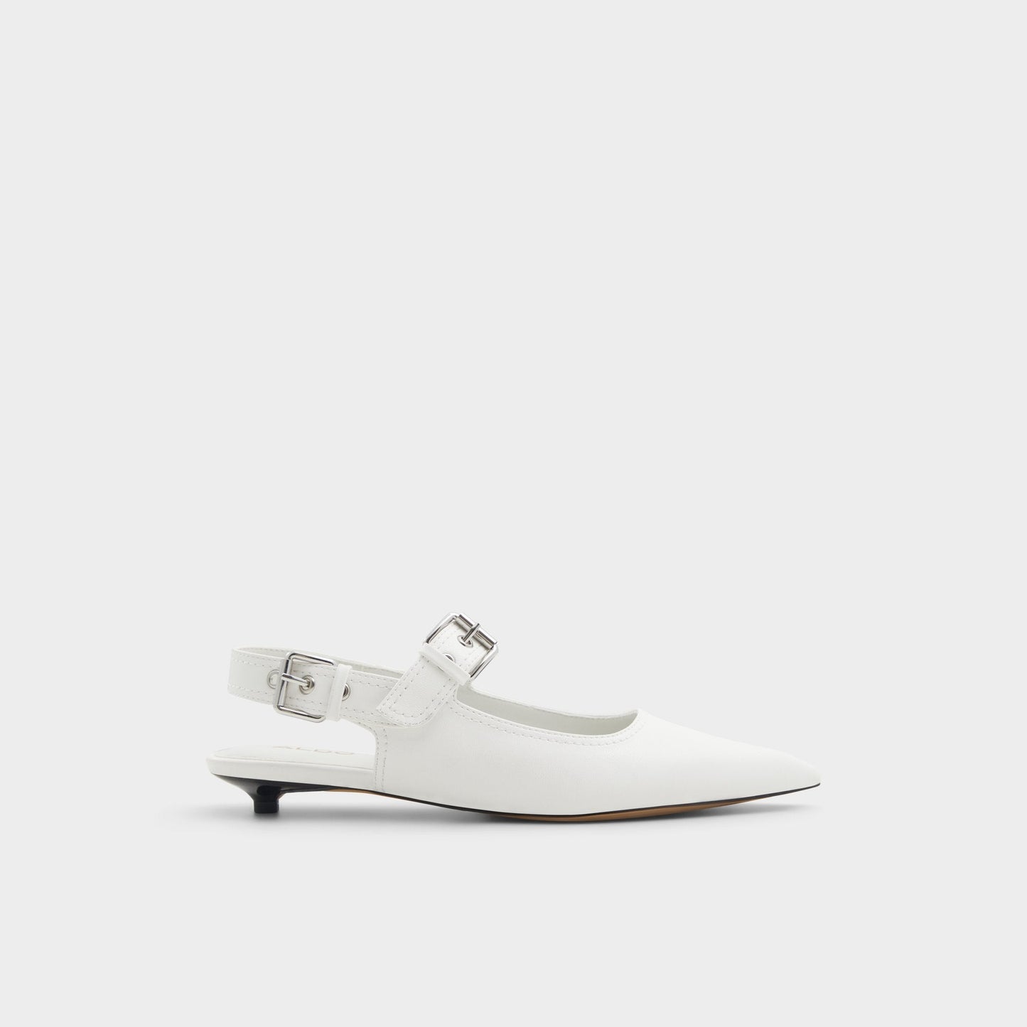 Kellya White Women's Slingbacks - Sling back high heel, Kitten heel - White