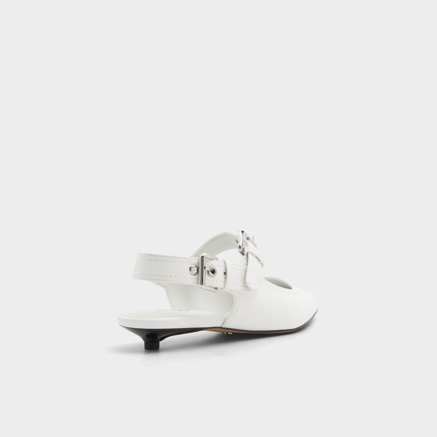 Kellya White Women's Slingbacks - Sling back high heel, Kitten heel - White
