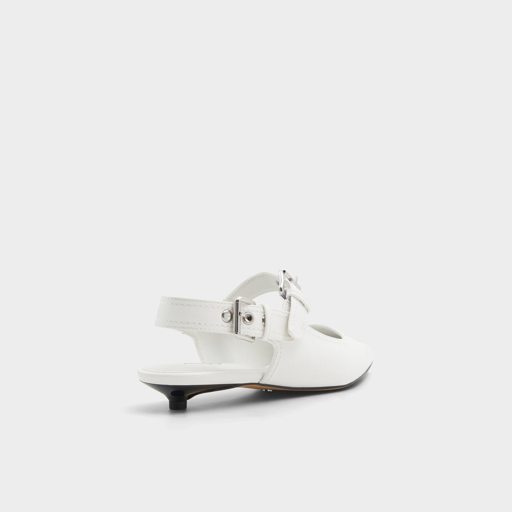 Kellya White Women's Slingbacks - Sling back high heel, Kitten heel - White