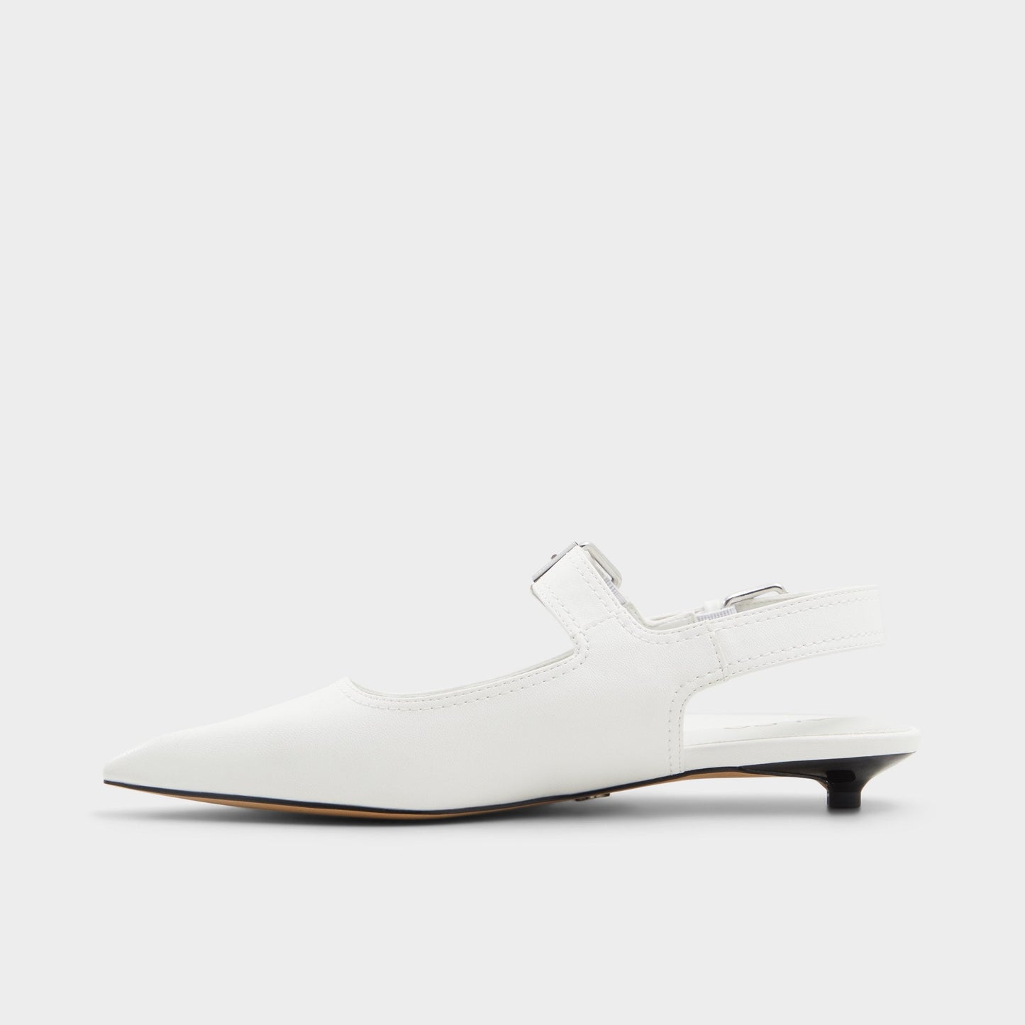 Kellya White Women's Slingbacks - Sling back high heel, Kitten heel - White