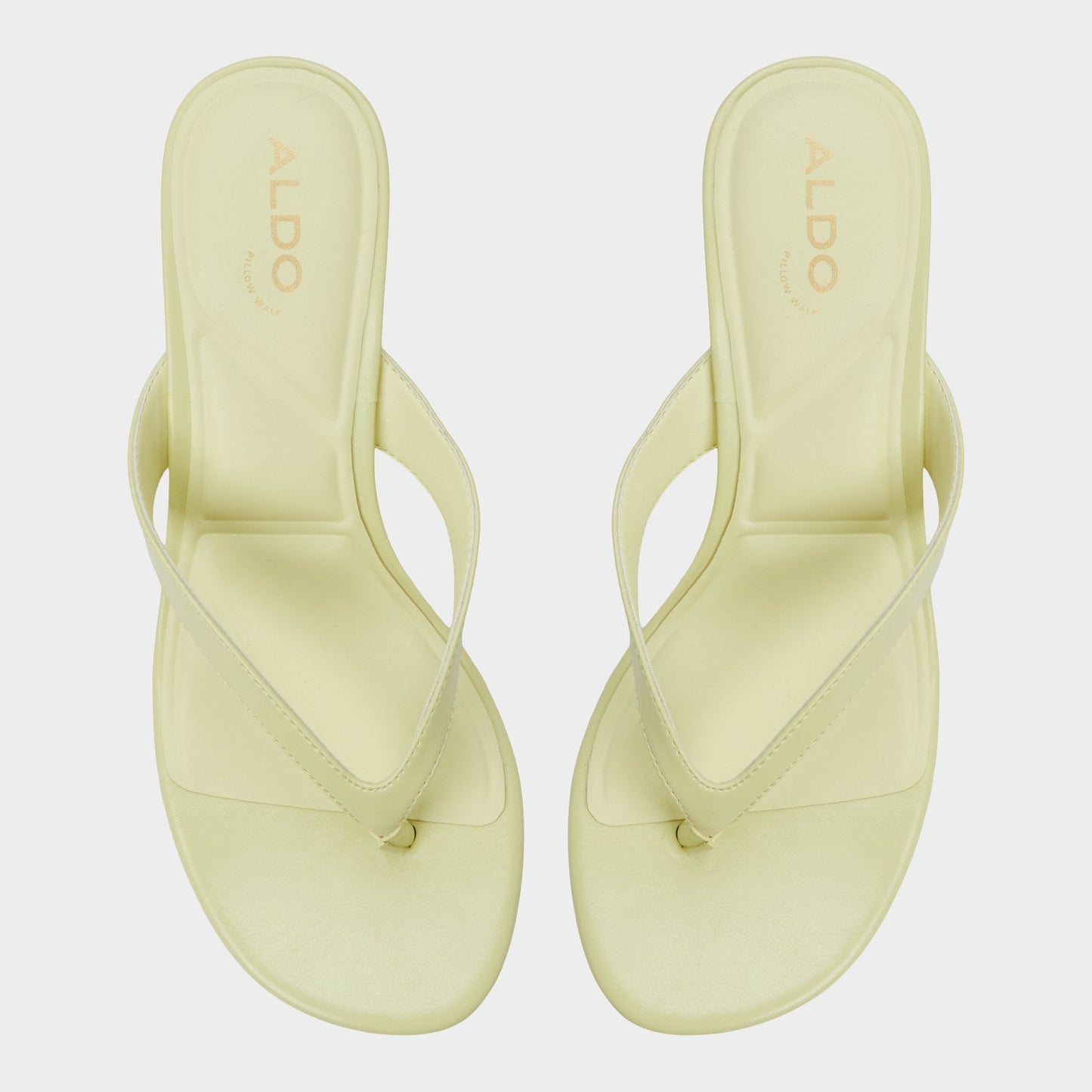Jump Other Yellow Women's Strappy sandals - Heeled flip flop, Kitten heel - Other Yellow