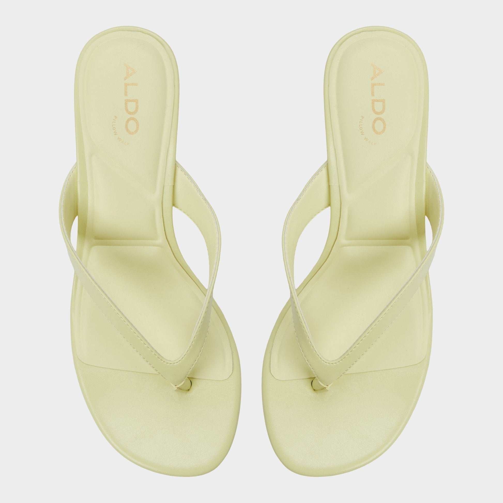 Jump Other Yellow Women's Strappy sandals - Heeled flip flop, Kitten heel - Other Yellow