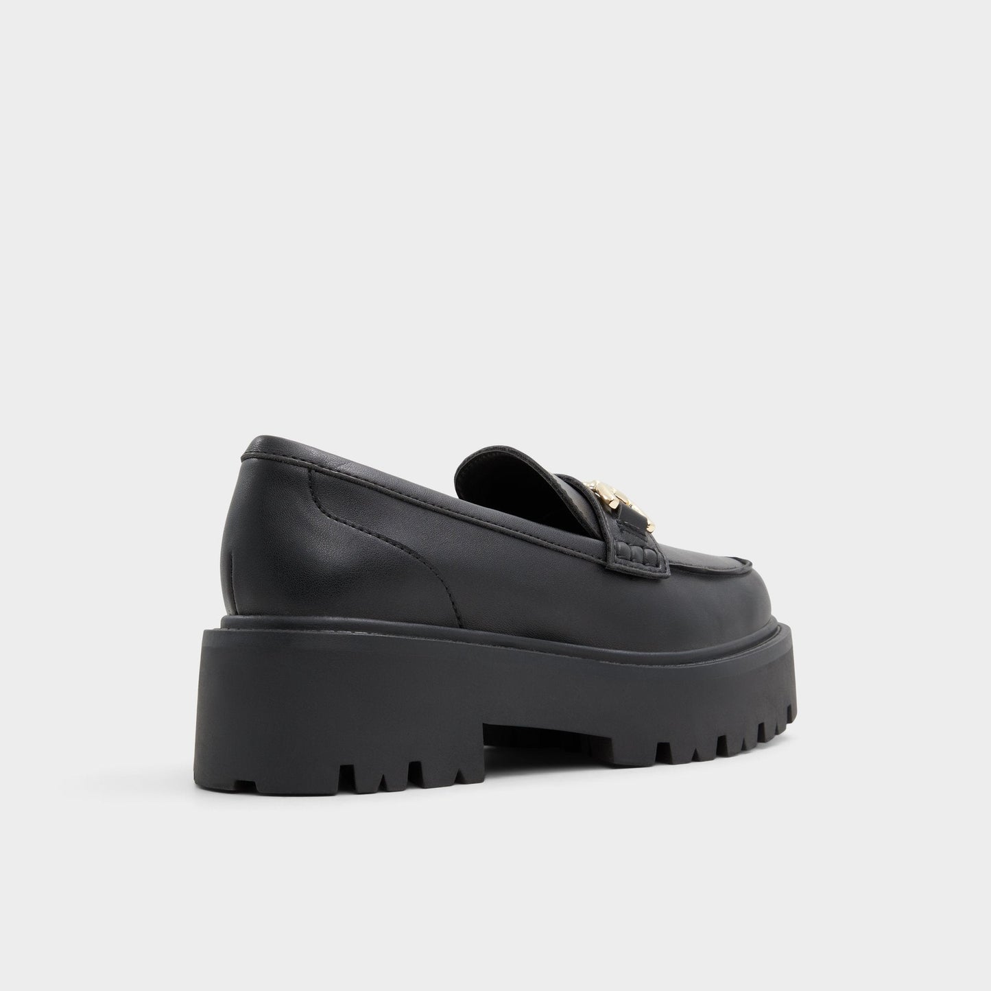 Oneameth Black Synthetic Smooth Women's Loafers & Oxfords - Loafer, Lug sole - Black