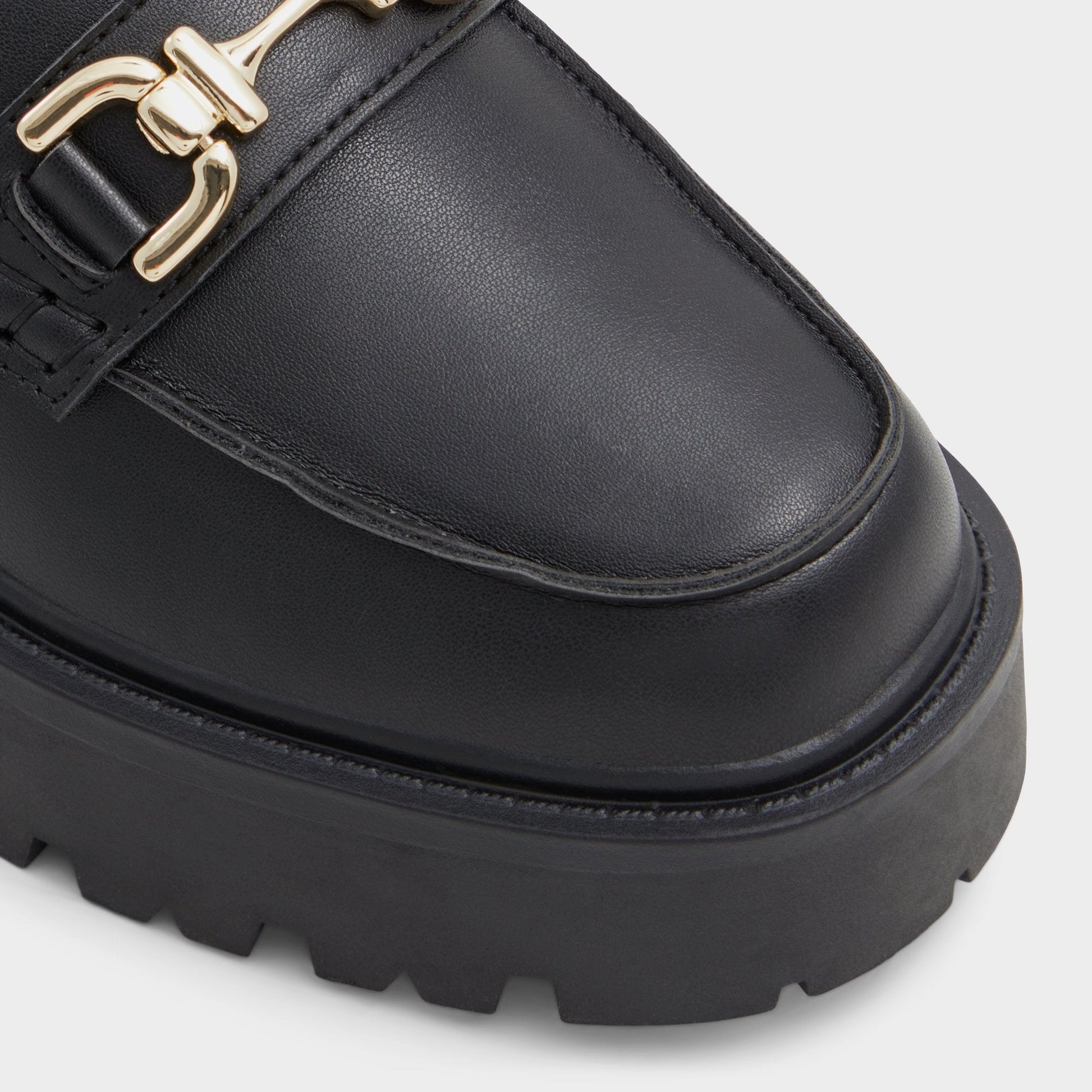 Oneameth Black Synthetic Smooth Women's Loafers & Oxfords - Loafer, Lug sole - Black