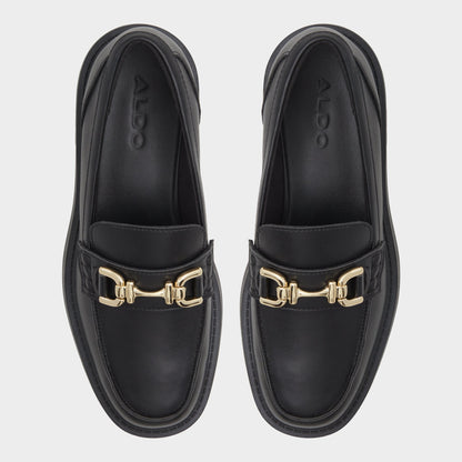 Oneameth Black Synthetic Smooth Women's Loafers & Oxfords - Loafer, Lug sole - Black