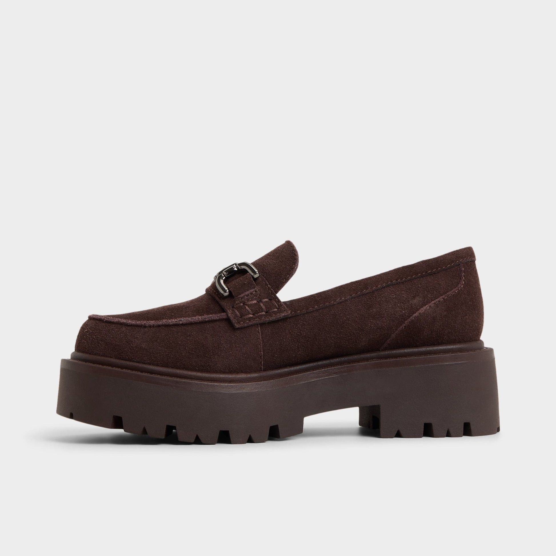 Oneameth in Dark Brown - Loafer, Lug sole - Dark brown