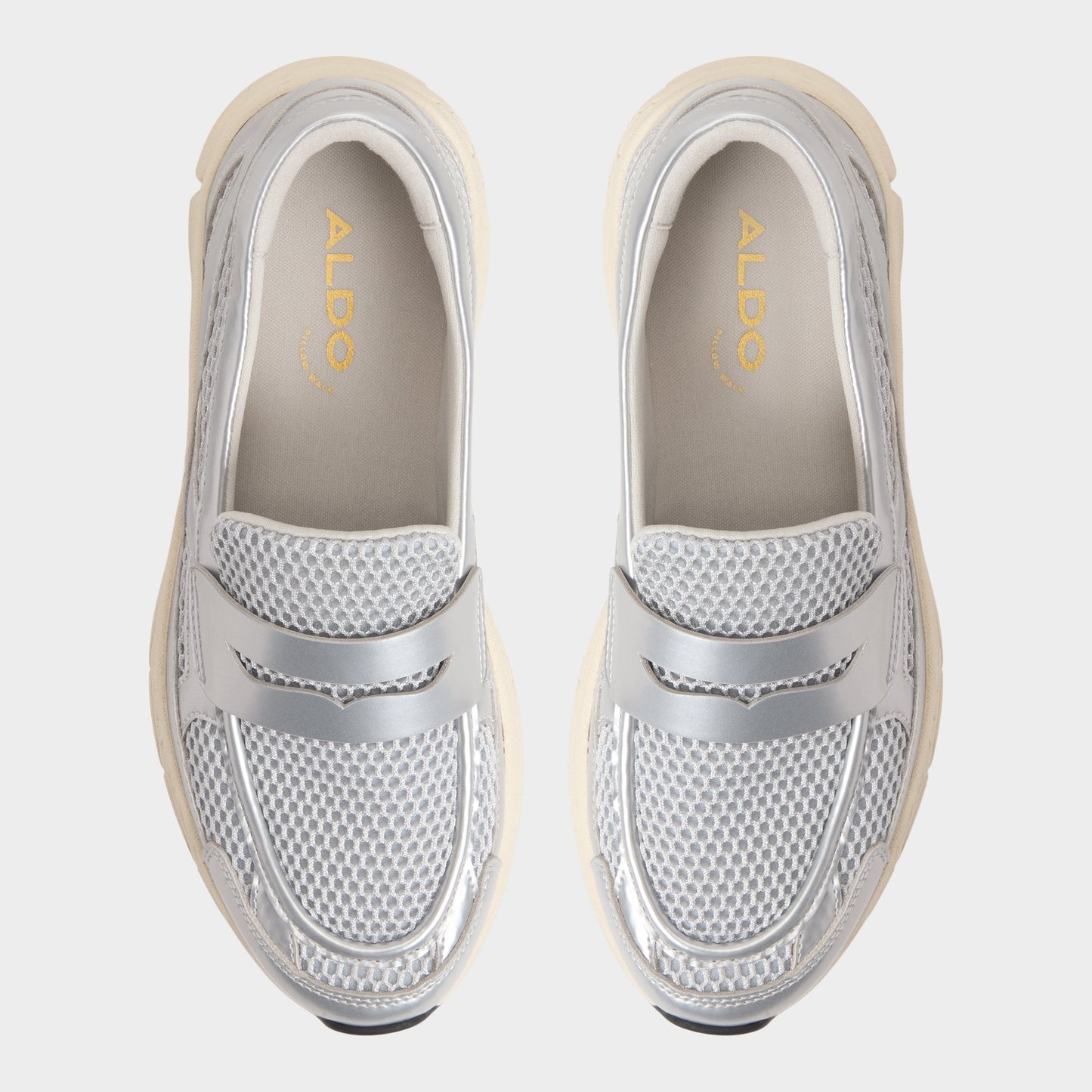 Loffy in Silver - Loafer, Jogger sole - Silver