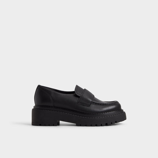 Miravella in Black - Loafer, Lug sole - Black