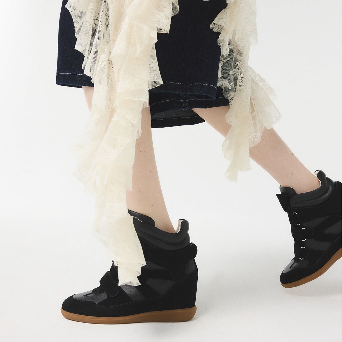 Bellissamo in Black - Wedge sneaker, Wedge heel - Black
