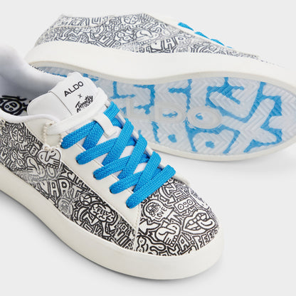 Timothy in Goodman White Black - Women's low top sneaker, Cup sole - White/black