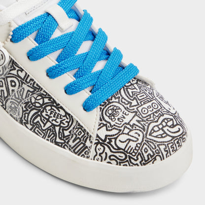Timothy in Goodman White Black - Women's low top sneaker, Cup sole - White/black
