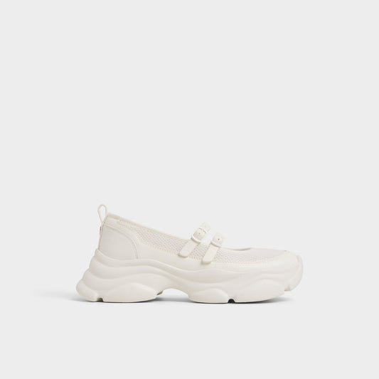 Aethera White Women's Platform and wedge sneakers - Mary Jane Sneakers, Jogger sole - White