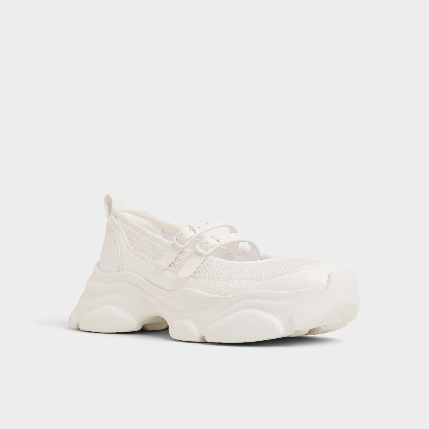 Aethera White Women's Platform and wedge sneakers - Mary Jane Sneakers, Jogger sole - White
