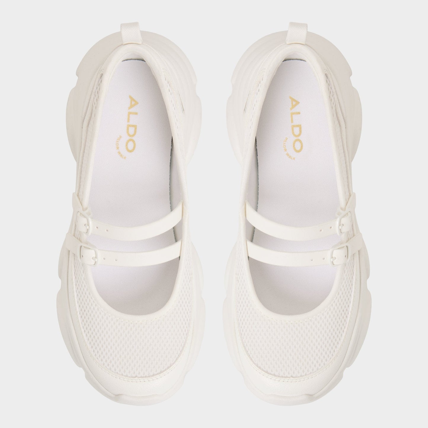 Aethera White Women's Platform and wedge sneakers - Mary Jane Sneakers, Jogger sole - White