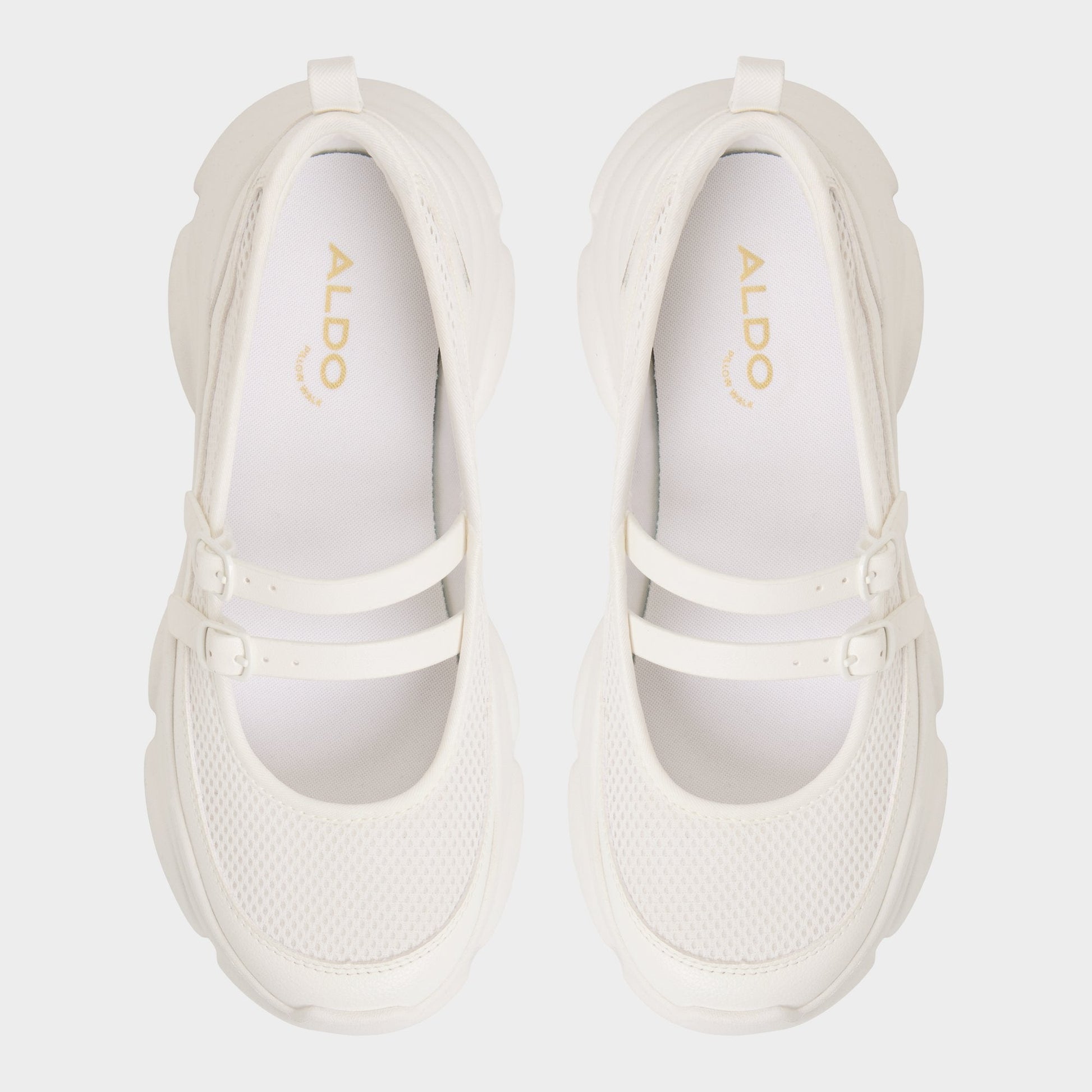 Aethera White Women's Platform and wedge sneakers - Mary Jane Sneakers, Jogger sole - White