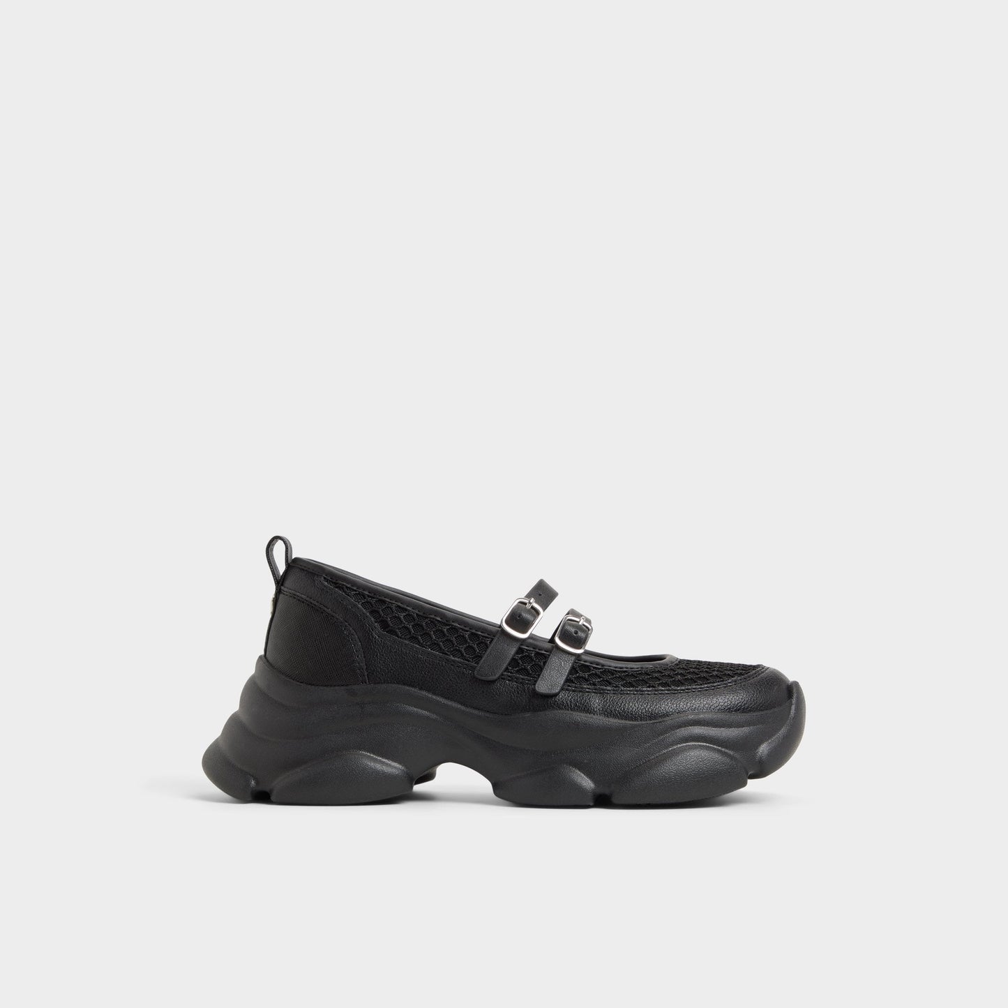 Aethera Black Women's Platform and wedge sneakers - Mary Jane Sneakers, Jogger sole - Black