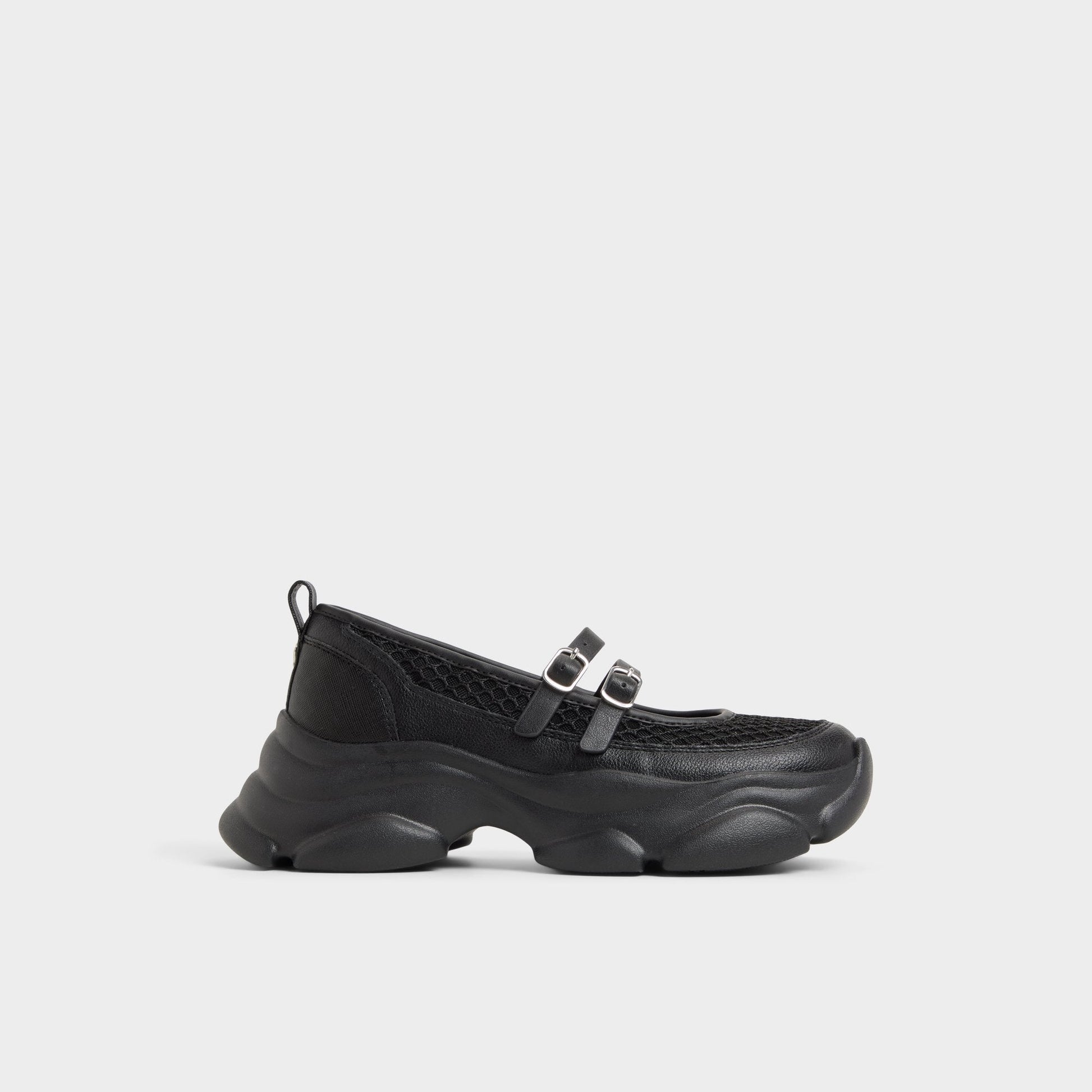 Aethera Black Women's Platform and wedge sneakers - Mary Jane Sneakers, Jogger sole - Black