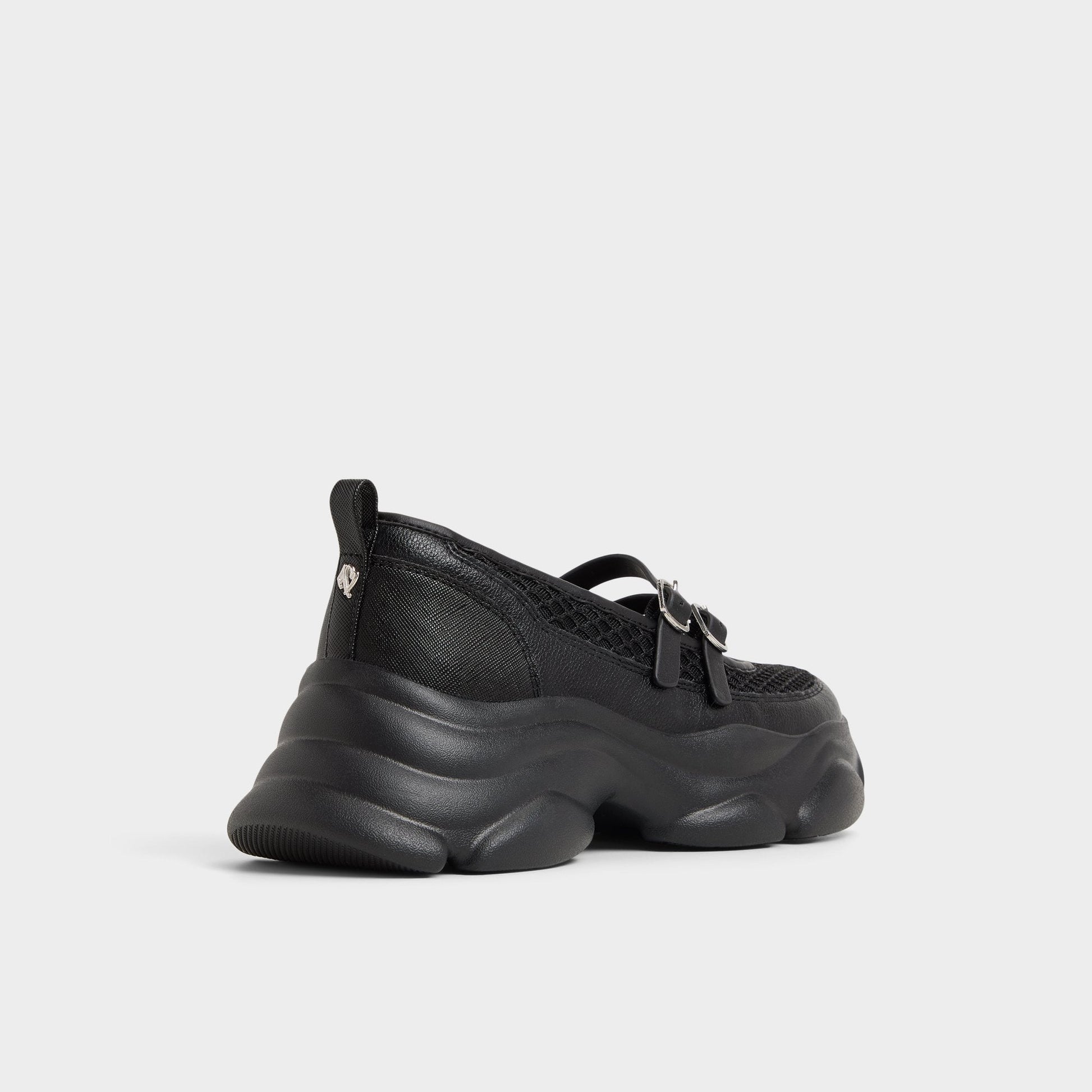 Aethera Black Women's Platform and wedge sneakers - Mary Jane Sneakers, Jogger sole - Black