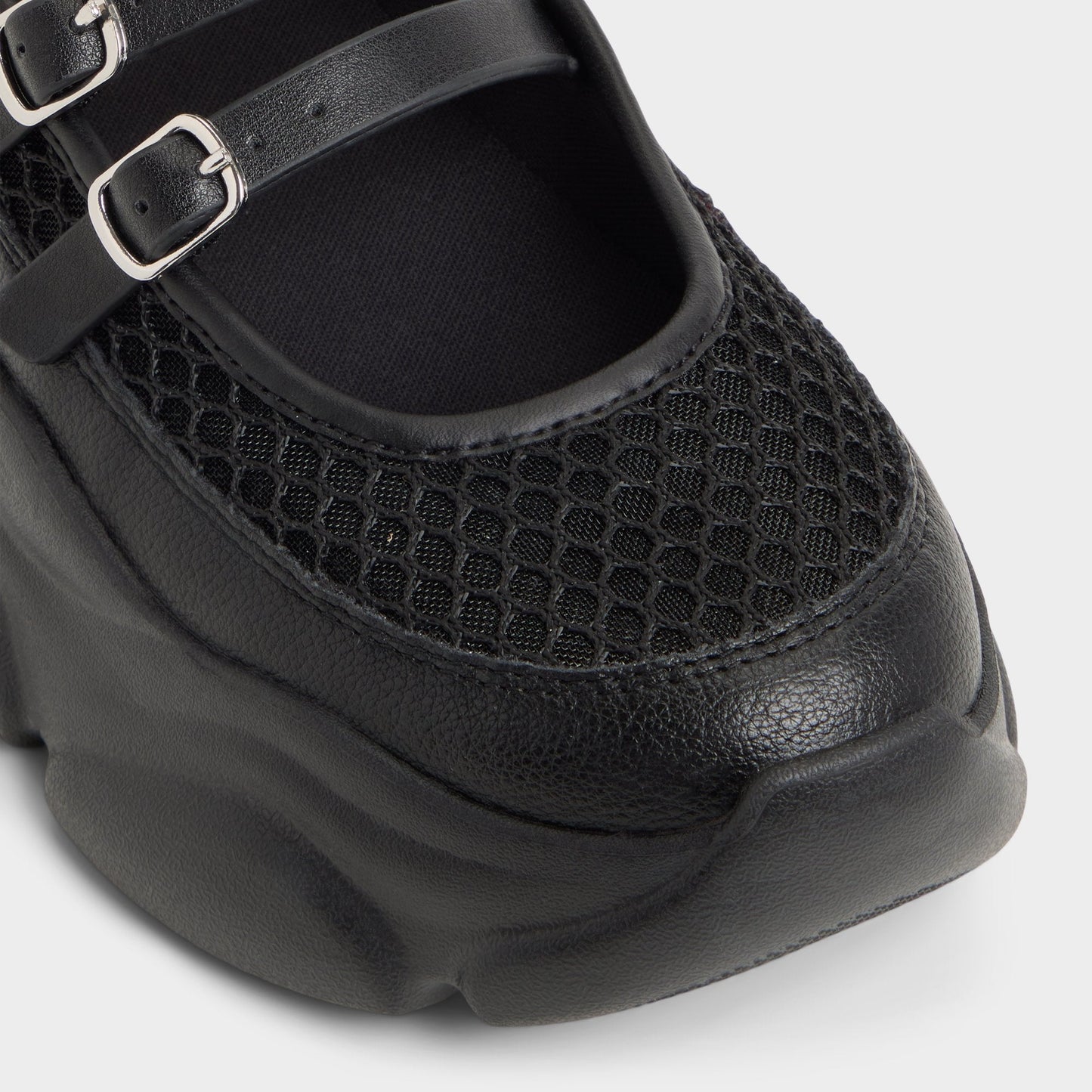 Aethera Black Women's Platform and wedge sneakers - Mary Jane Sneakers, Jogger sole - Black