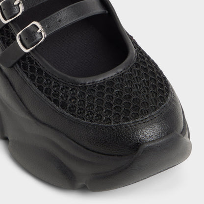 Aethera Black Women's Platform and wedge sneakers - Mary Jane Sneakers, Jogger sole - Black