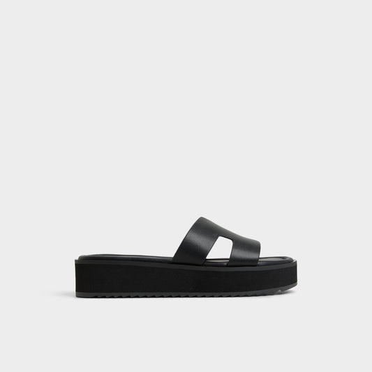 Anayelie in Black - Slide sandal, Platform - Black