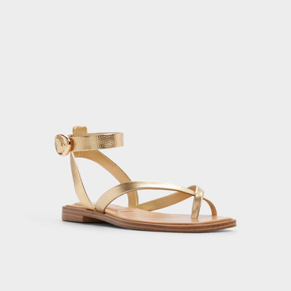 Daressi in Gold - Flat sandal - Gold
