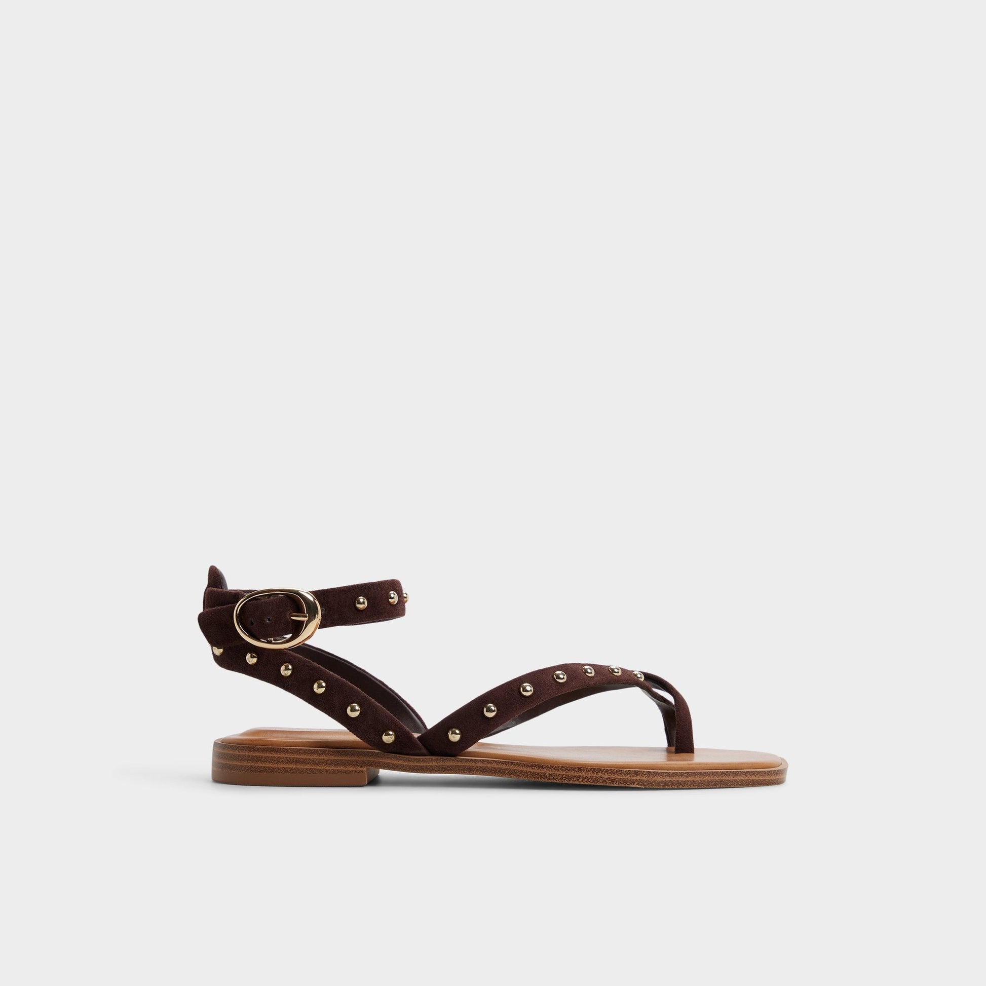 Daressi in Dark Brown - Flat sandal - Dark brown