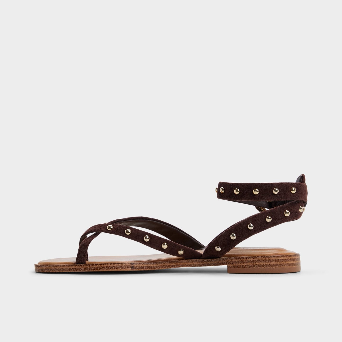 Daressi in Dark Brown - Flat sandal - Dark brown
