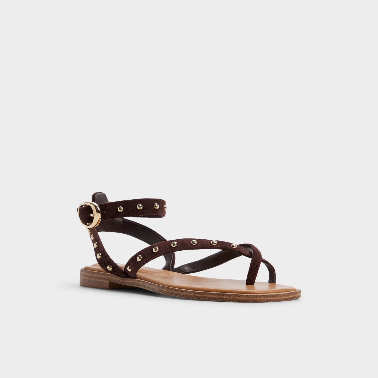 Daressi in Dark Brown - Flat sandal - Dark brown