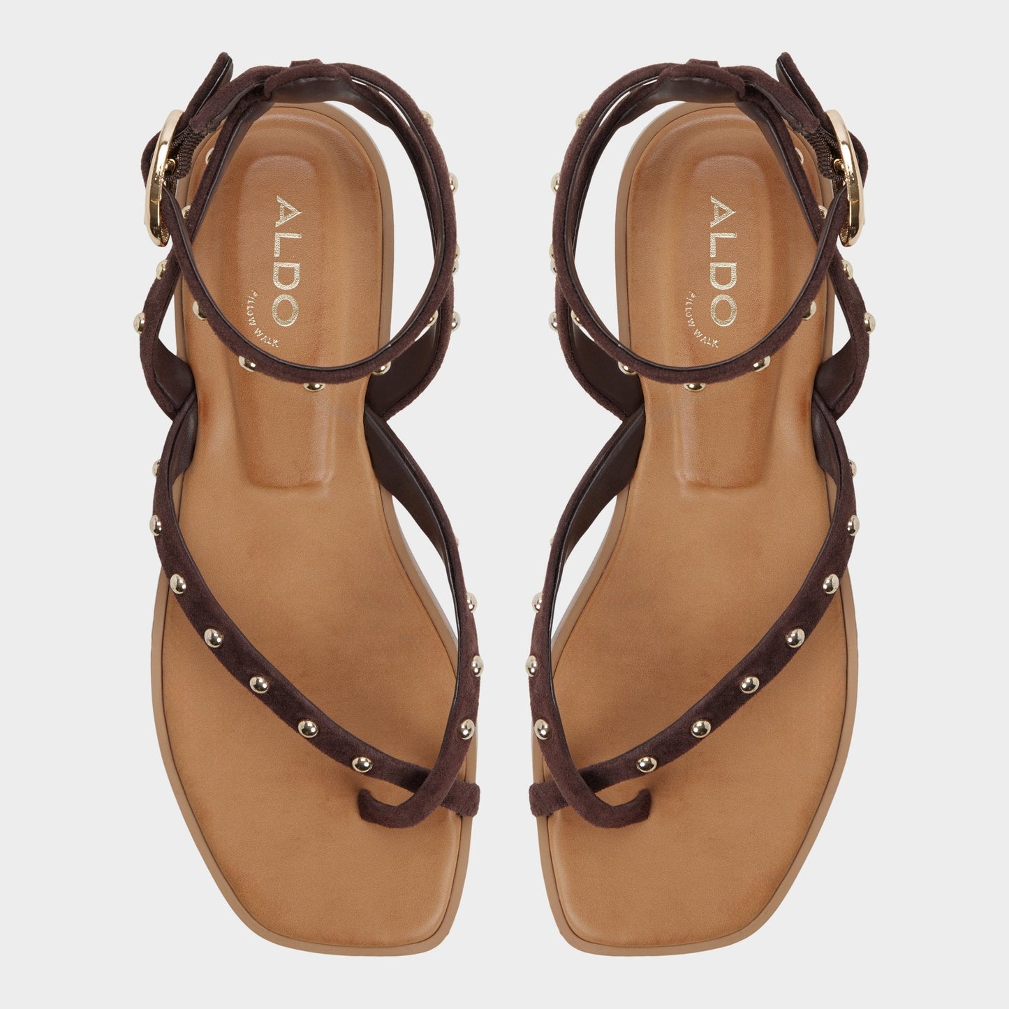 Daressi in Dark Brown - Flat sandal - Dark brown