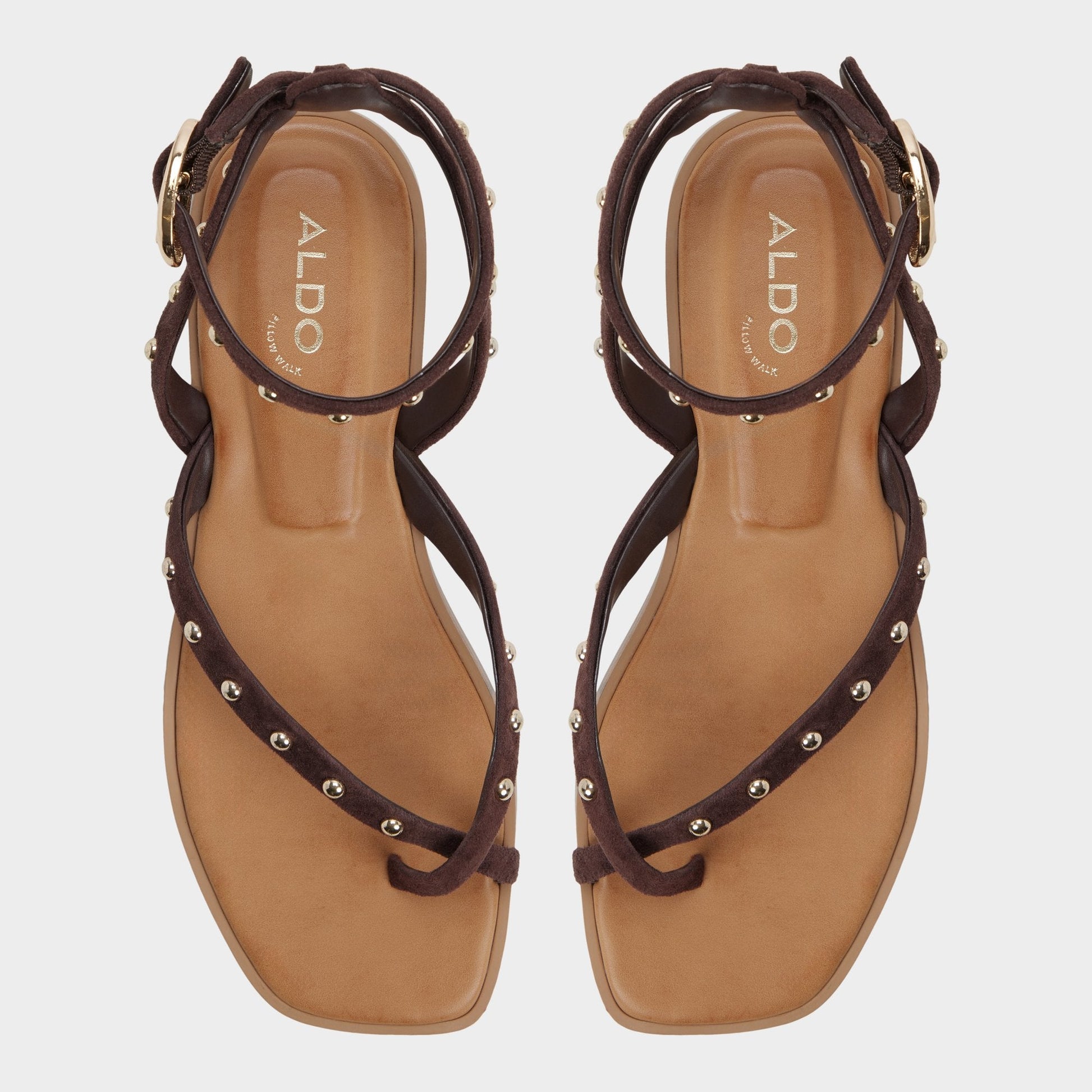 Daressi in Dark Brown - Flat sandal - Dark brown