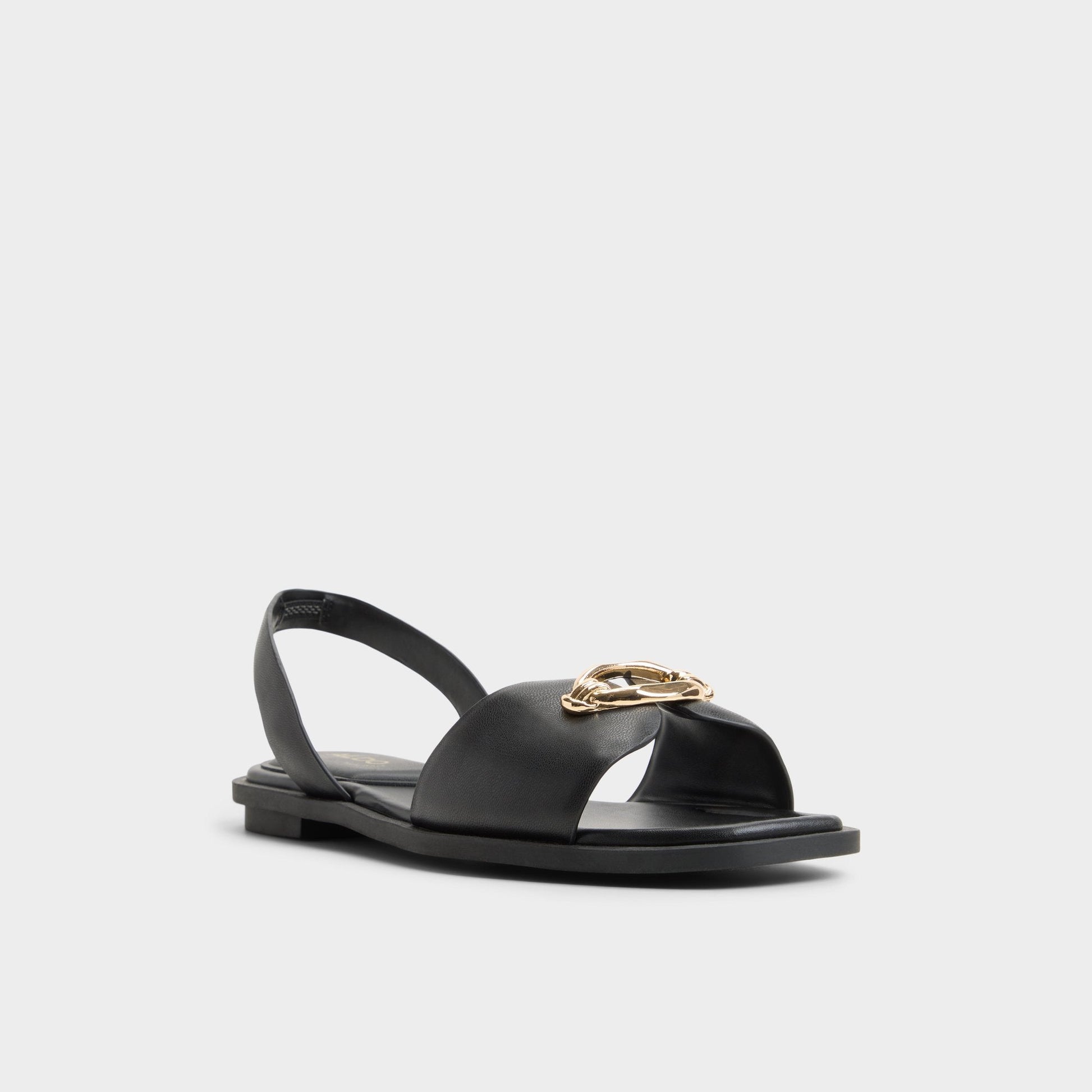 Calelian in Black - Flat sandal - Black