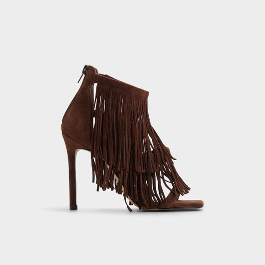 Nahana in Dark Brown - Strappy heeled sandal, Stiletto heel - Dark brown