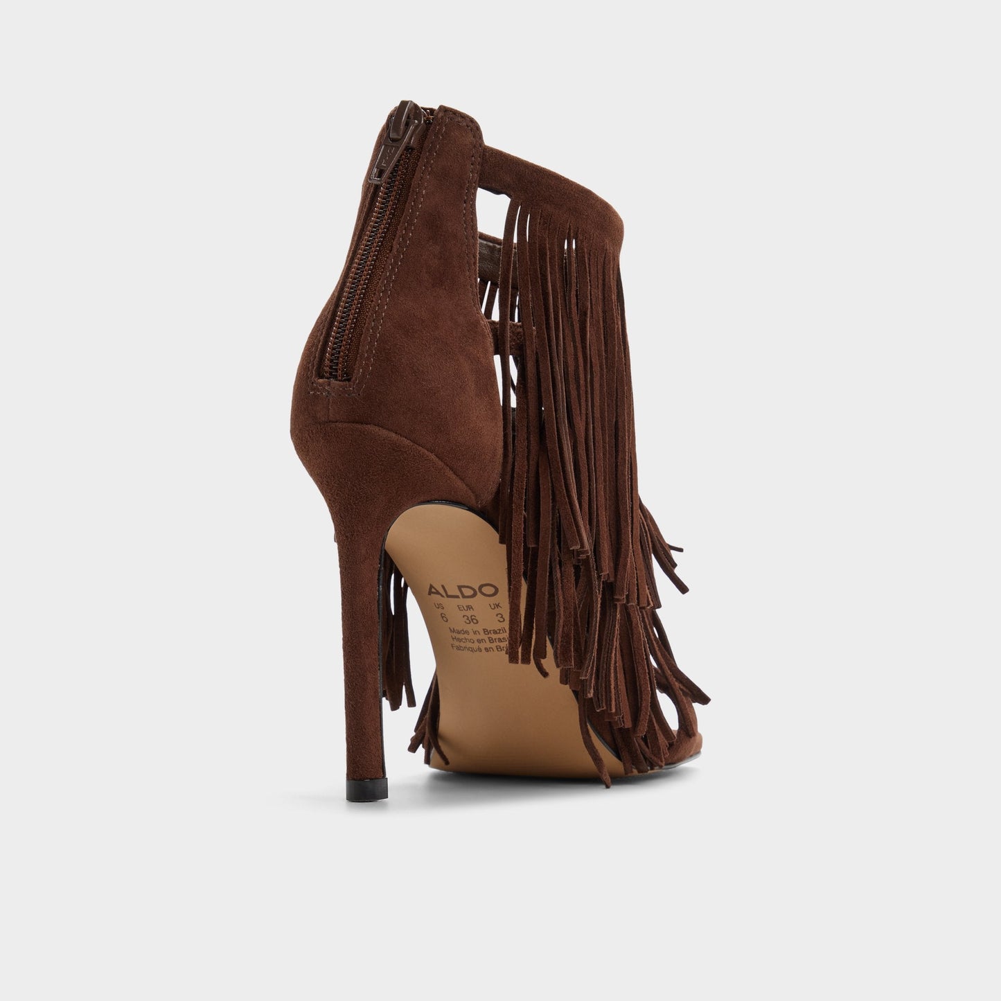 Nahana in Dark Brown - Strappy heeled sandal, Stiletto heel - Dark brown