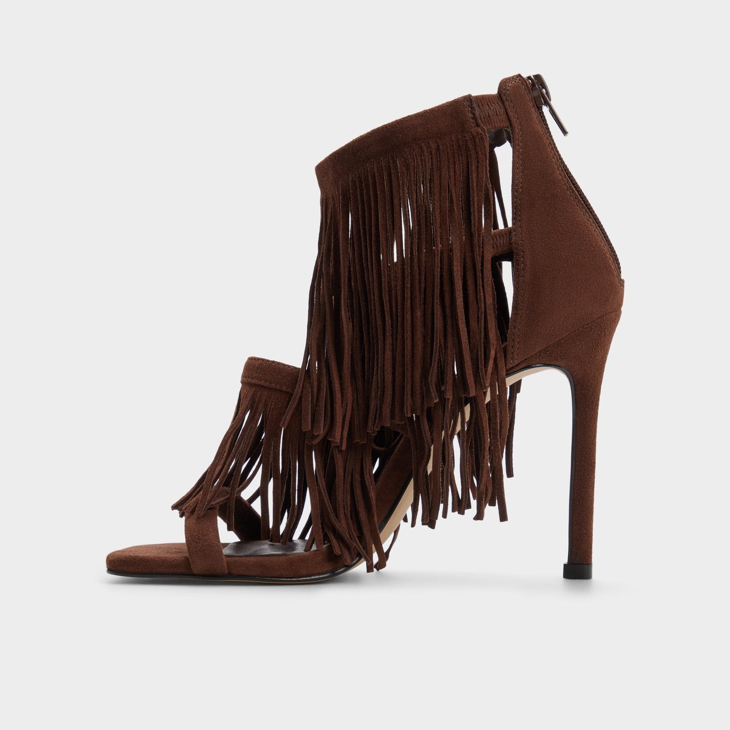 Nahana in Dark Brown - Strappy heeled sandal, Stiletto heel - Dark brown