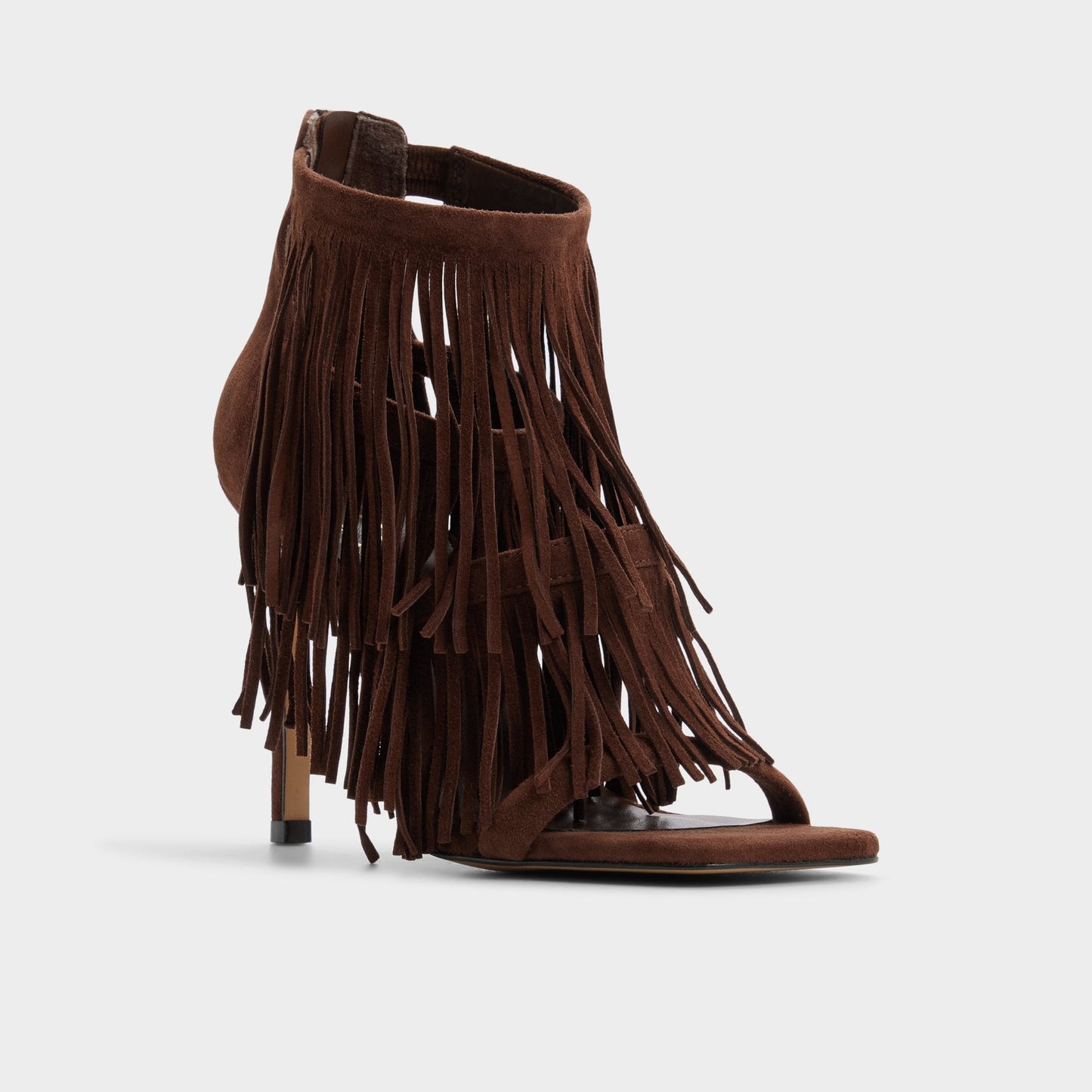 Nahana in Dark Brown - Strappy heeled sandal, Stiletto heel - Dark brown