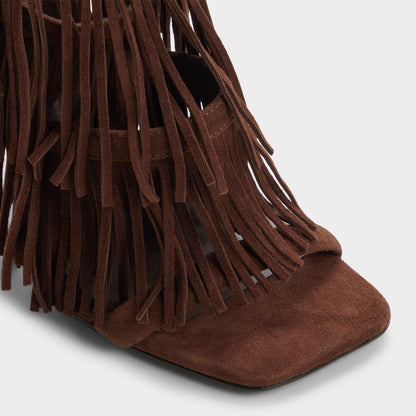Nahana in Dark Brown - Strappy heeled sandal, Stiletto heel - Dark brown