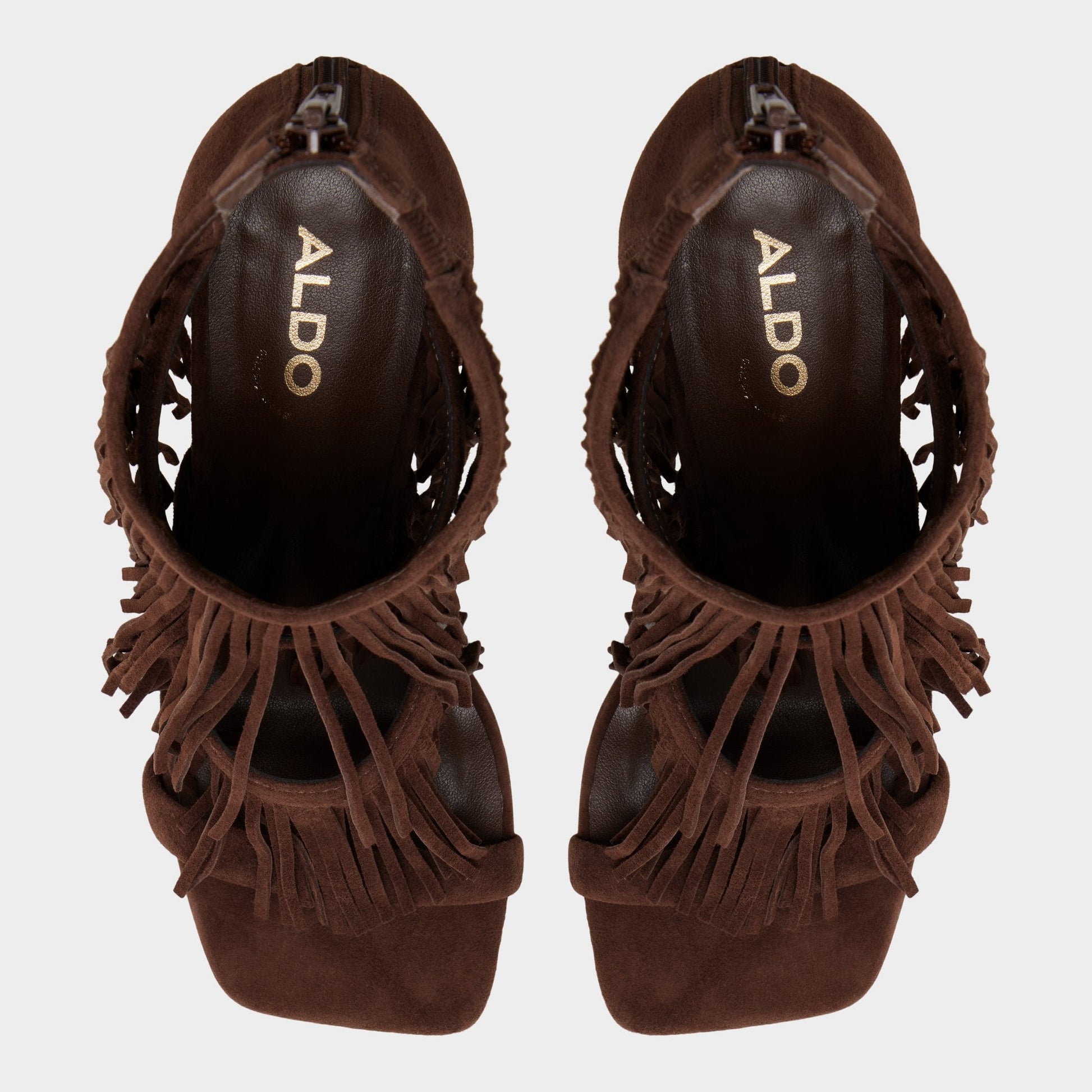 Nahana in Dark Brown - Strappy heeled sandal, Stiletto heel - Dark brown