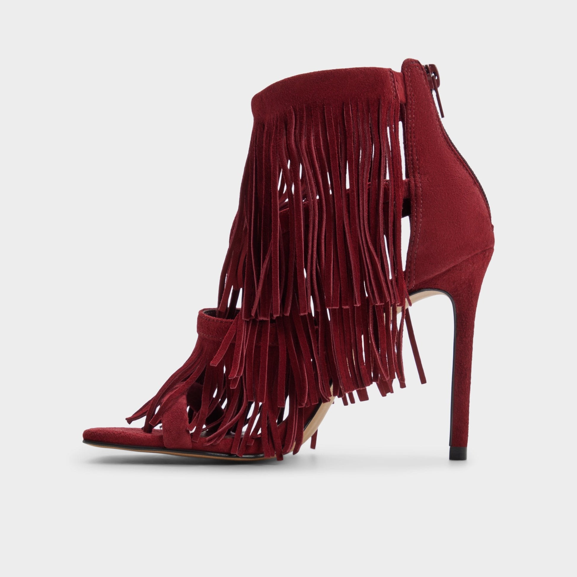Nahana in Bordo - Strappy heeled sandal, Stiletto heel - Bordo