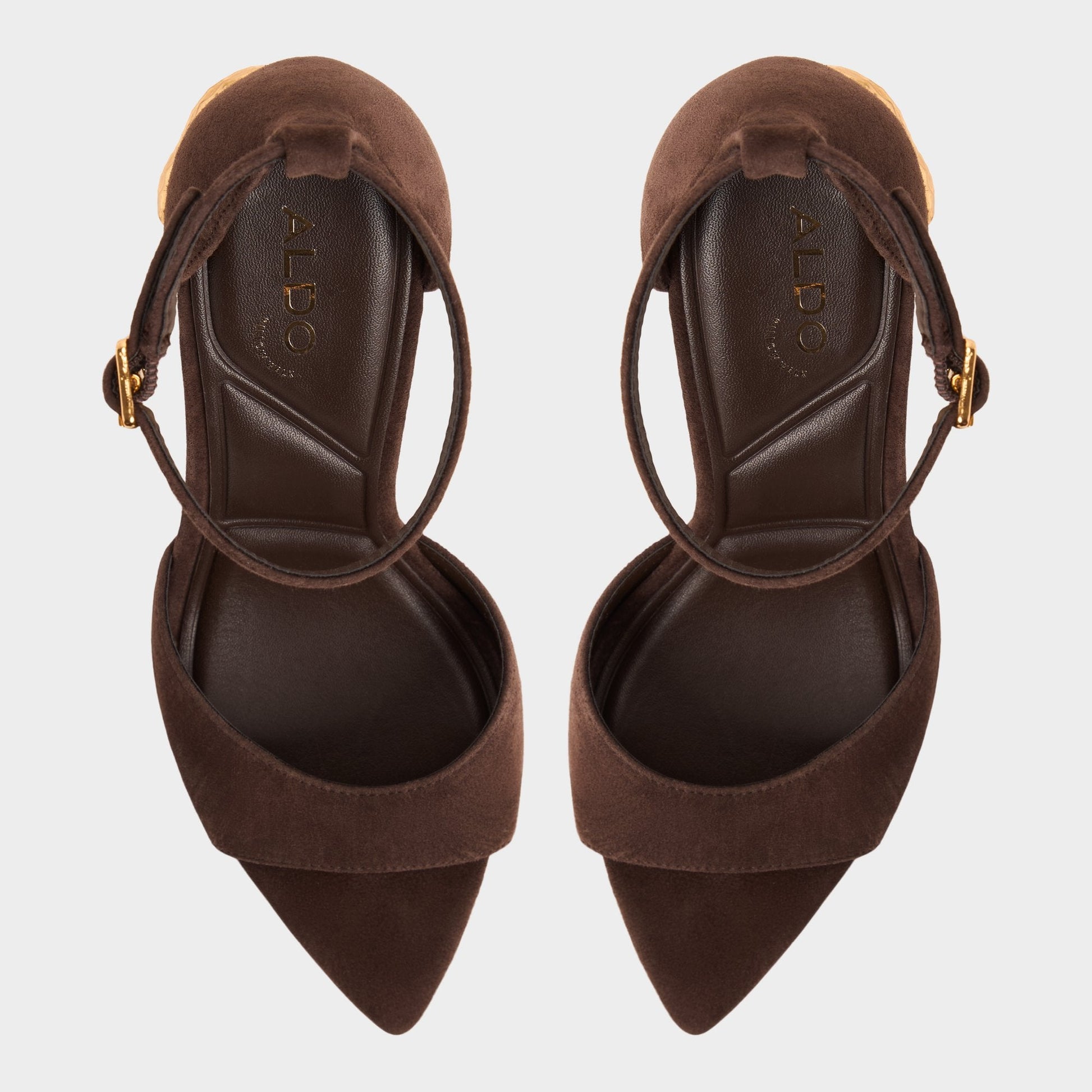 Medeza in Dark Brown - Strappy heeled sandal - Dark brown