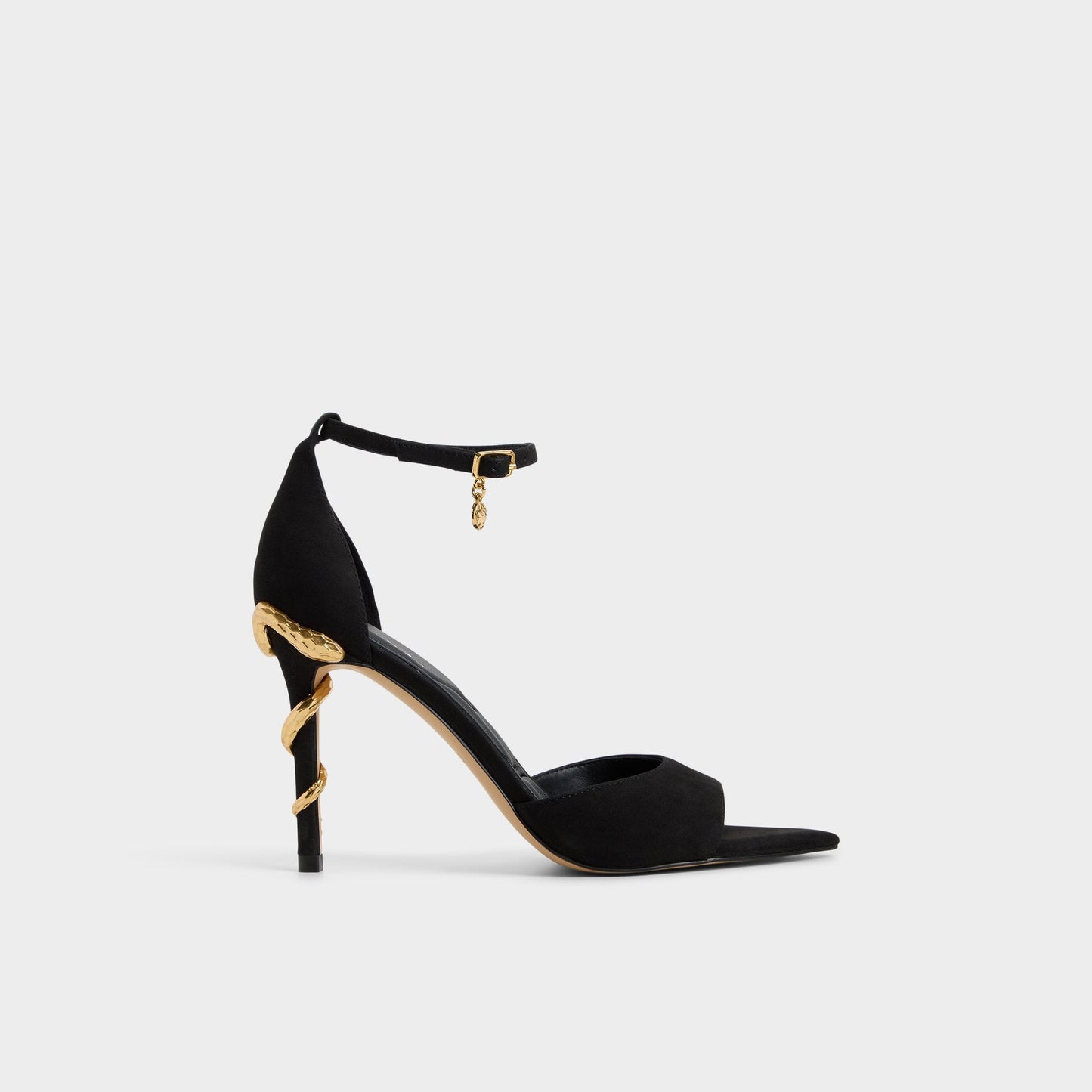 Medeza in Black - Strappy heeled sandal - Black